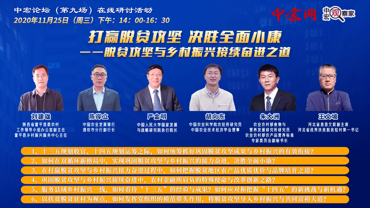 打贏脫貧攻堅 決勝全面小康 ——中宏論壇第九場在線研討會成功召開